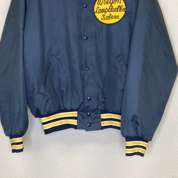 Vintage Nylon Quilted Athletic Jacket Men's Size Large - Picture 3 of 9